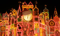 It's a Small World Lit Up at Nighttime
