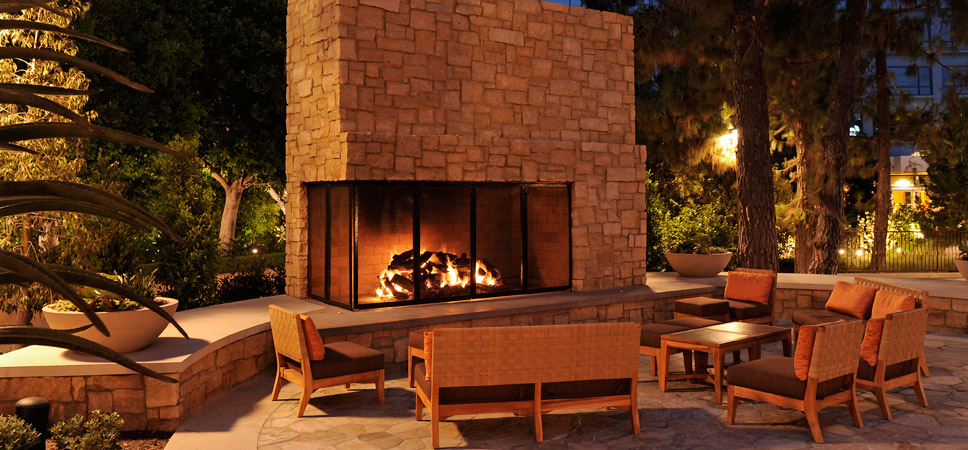 A fire, comfortable seating and outdoor entertainment: all at the tiki patio.