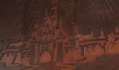 Sleeping Beauty Castle is elaborately carved in the beds' headboards.