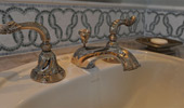  Close up of fancy vanity fixtures.
