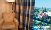 A perfectly placed chair offers a panoramic premium view of the theme park.