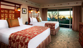 2 queen-size beds and luxurious surroundings