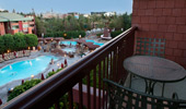 Balcony view of the pools