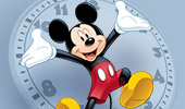  Mickey Mouse stretching his hands across a clock face is the logo for Limited Time Annual Passholder Magic 